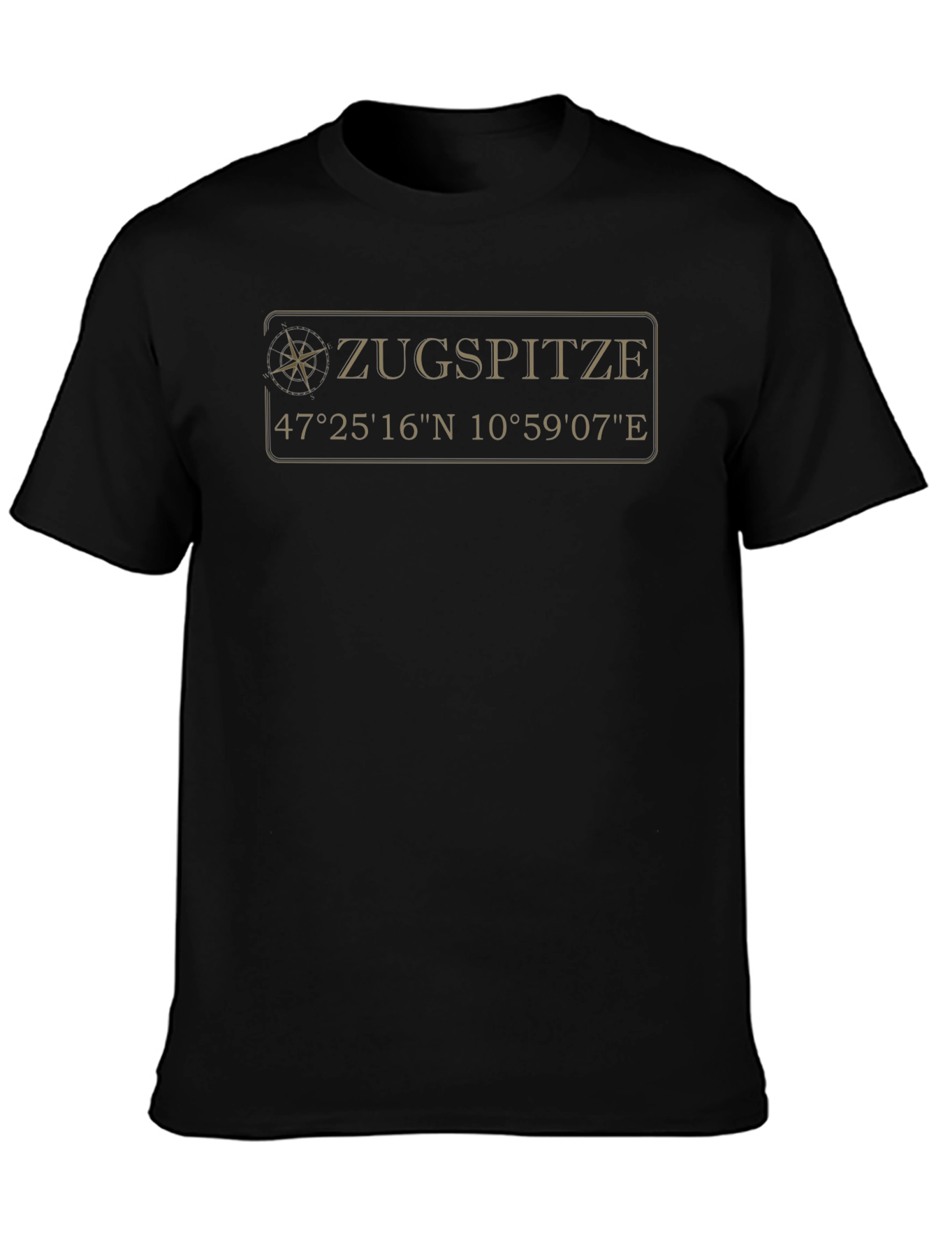 Zugspitze Coordinates Black T-Shirt