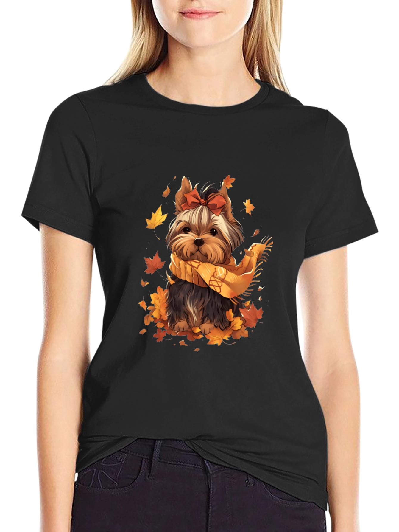 Autumn Yorkie Dog T-Shirt