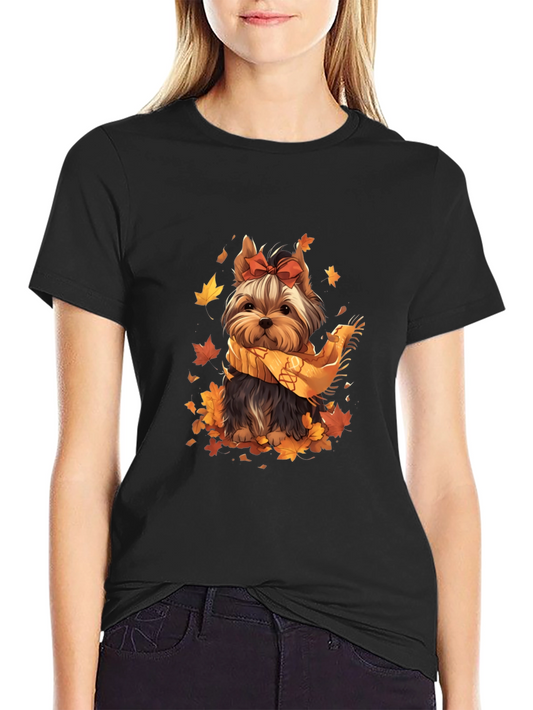 Autumn Yorkie Dog T-Shirt