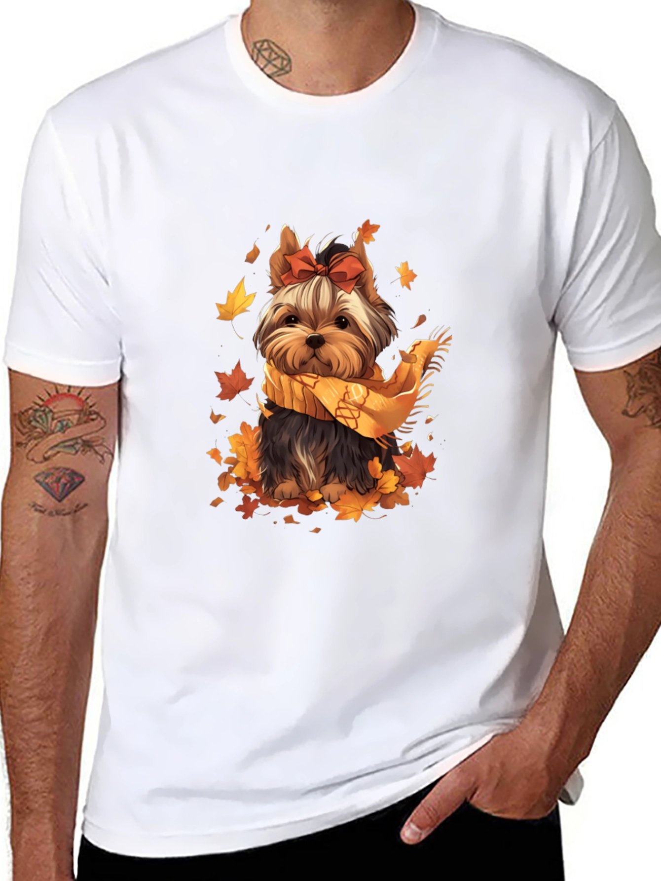 Autumn Yorkie Dog T-Shirt