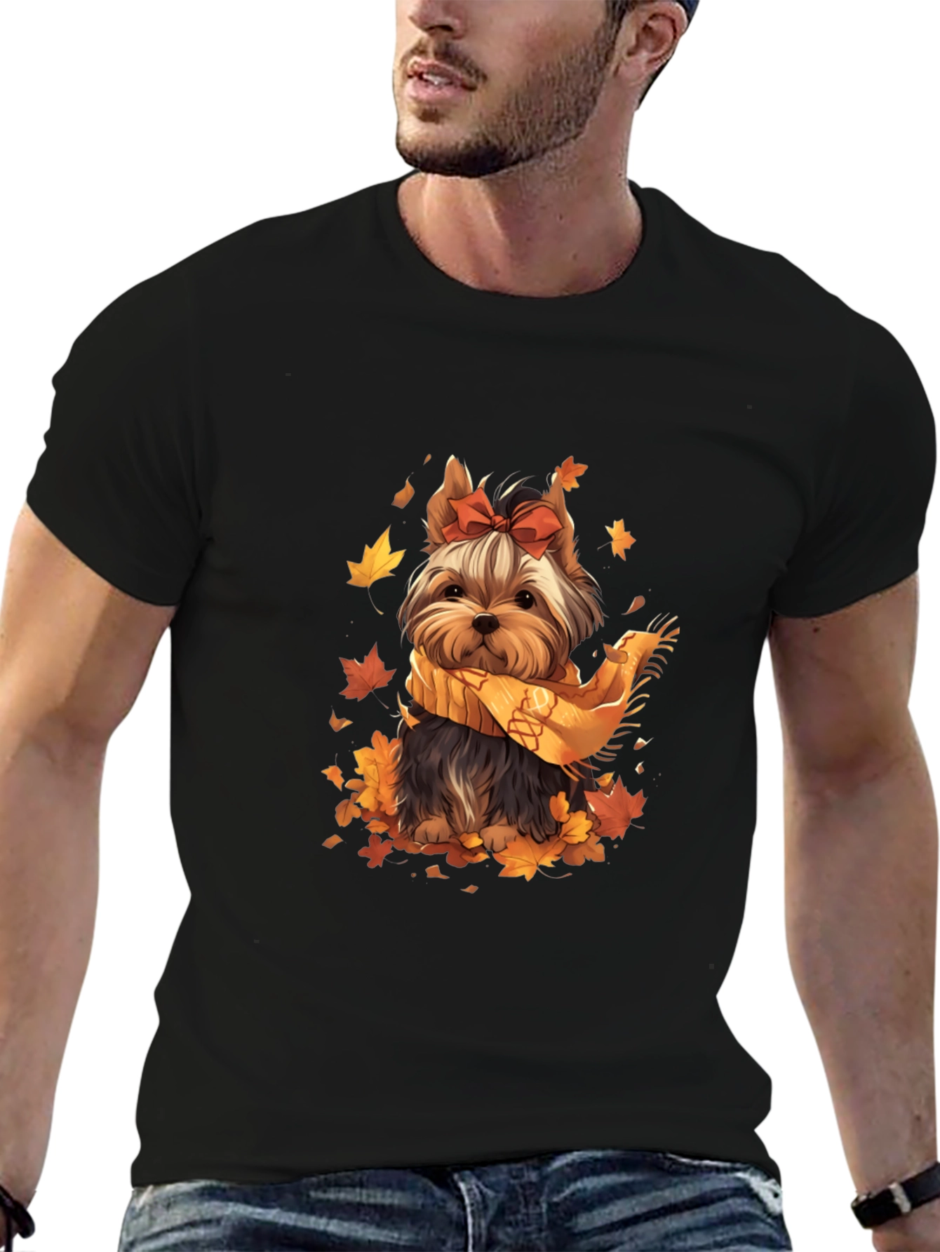 Autumn Yorkie Dog T-Shirt