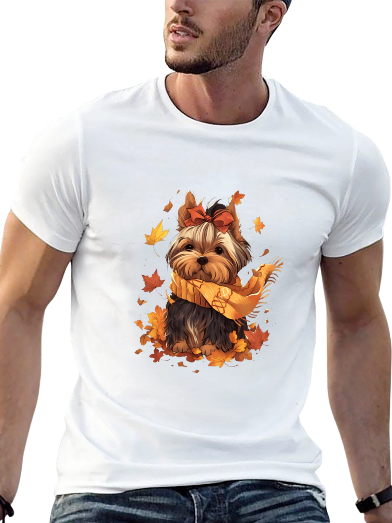 Autumn Yorkie Dog T-Shirt