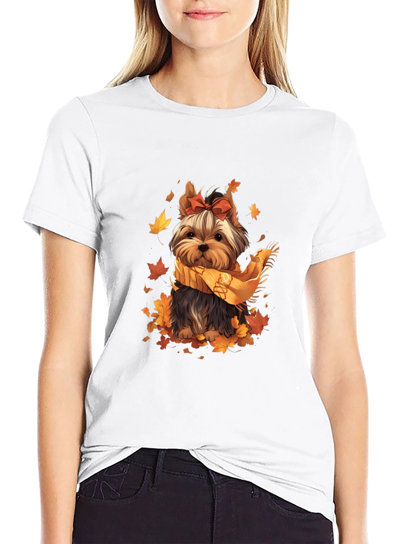 Autumn Yorkie Dog T-Shirt