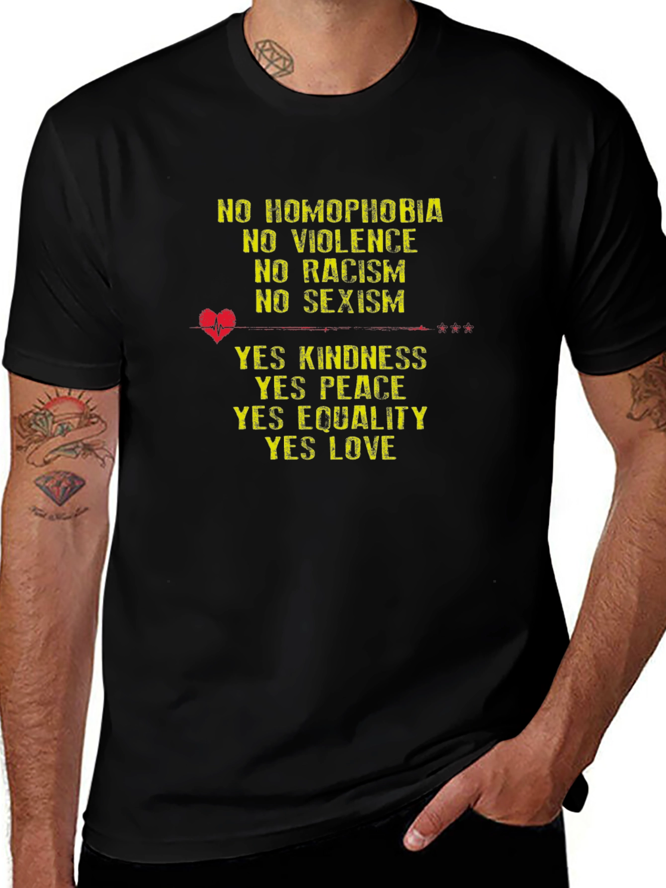 Equality T-Shirt: No Homophobia Racism Sexism