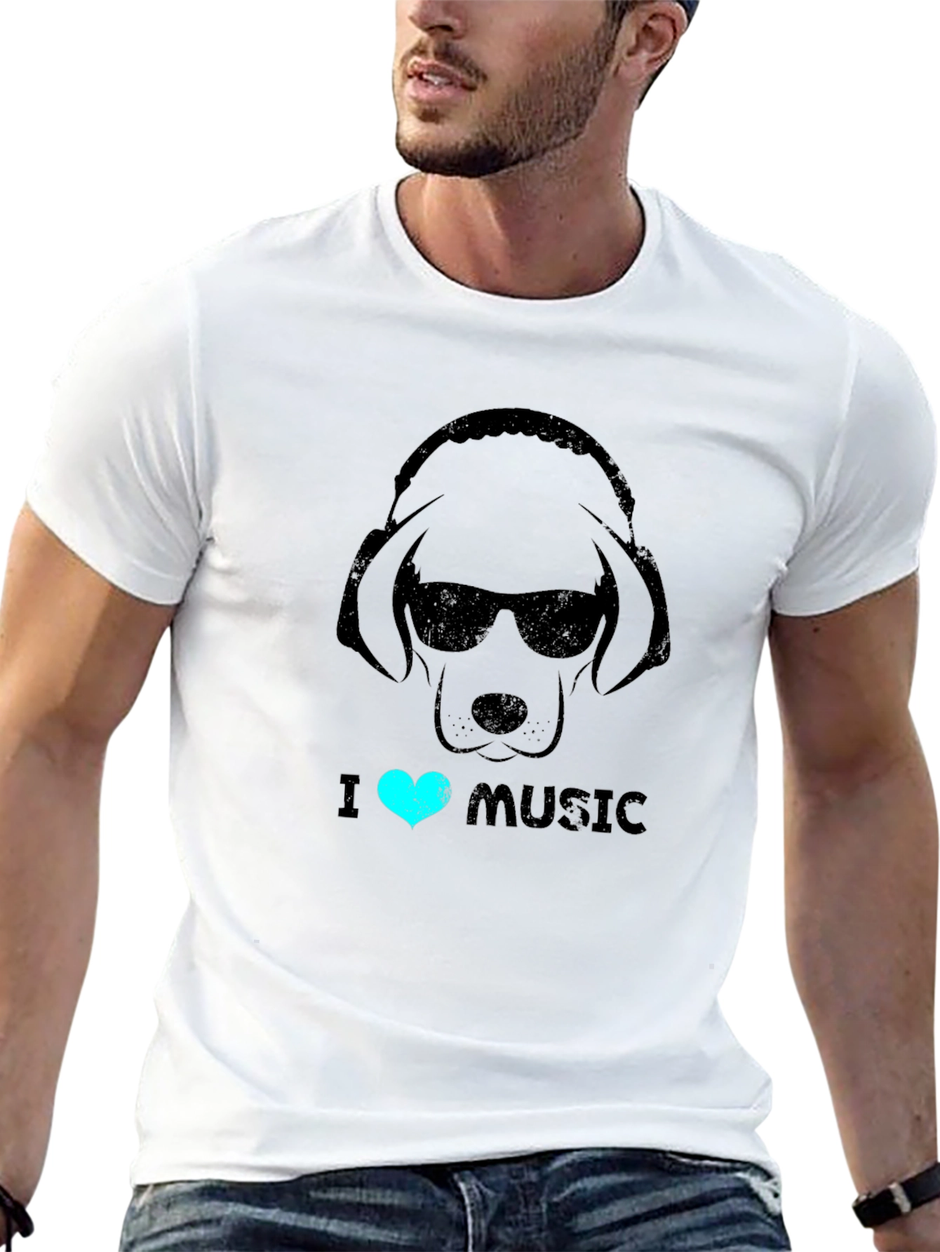 Dog Lover Music T-Shirt: Cool Canine with Headphones
