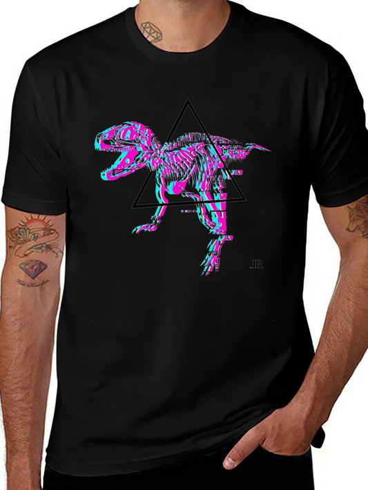 Dino Skeleton Graphic Tee - Black