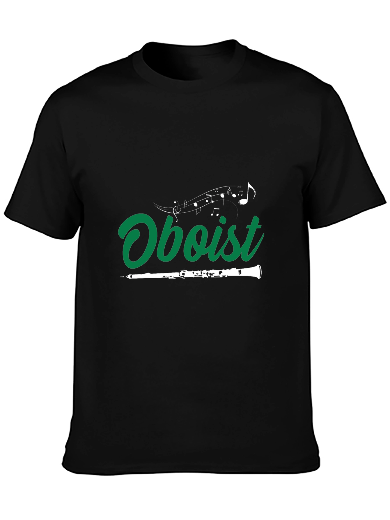 Oboist Music Notes Black T-Shirt
