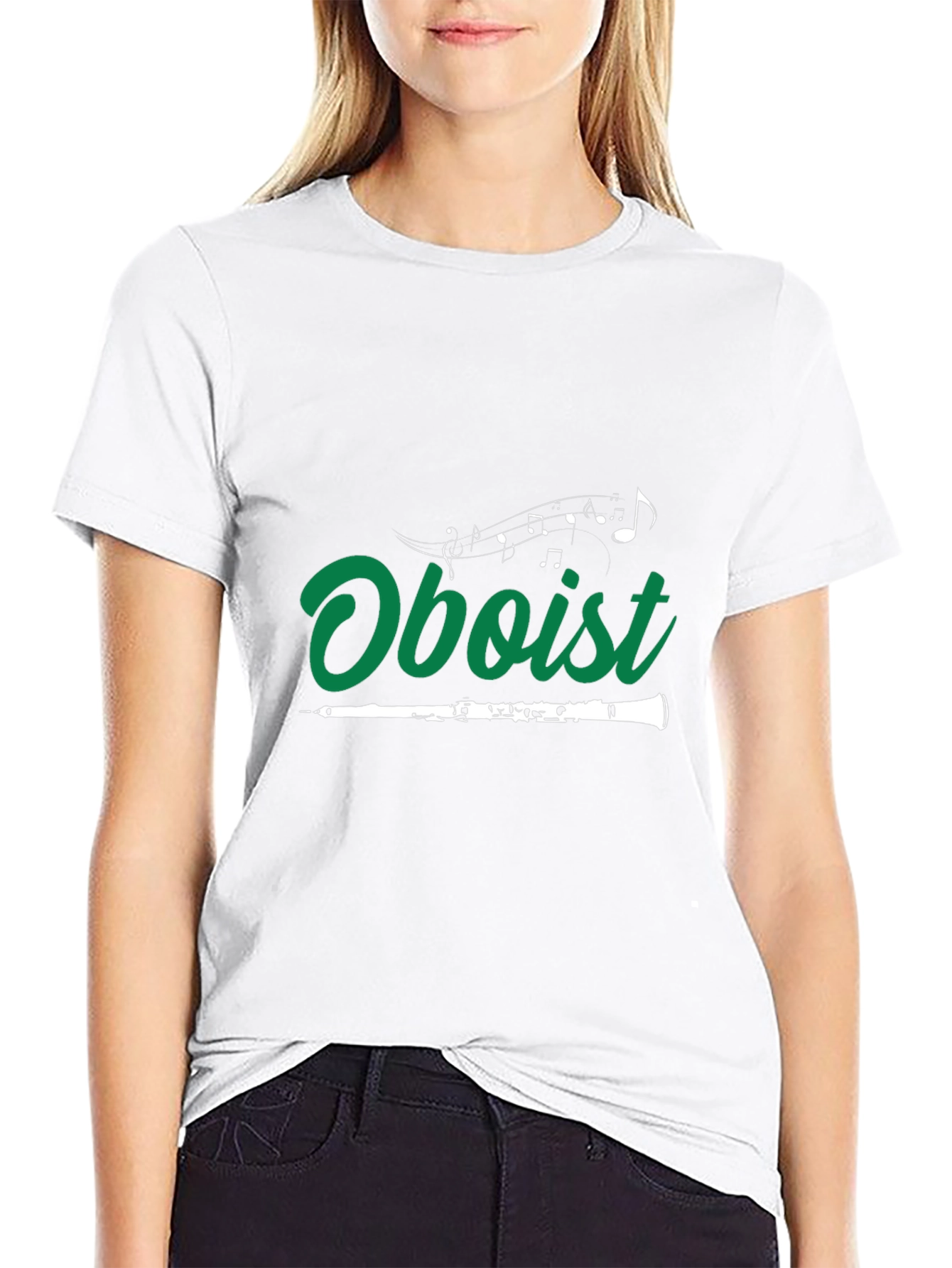 Oboist Music Notes Black T-Shirt