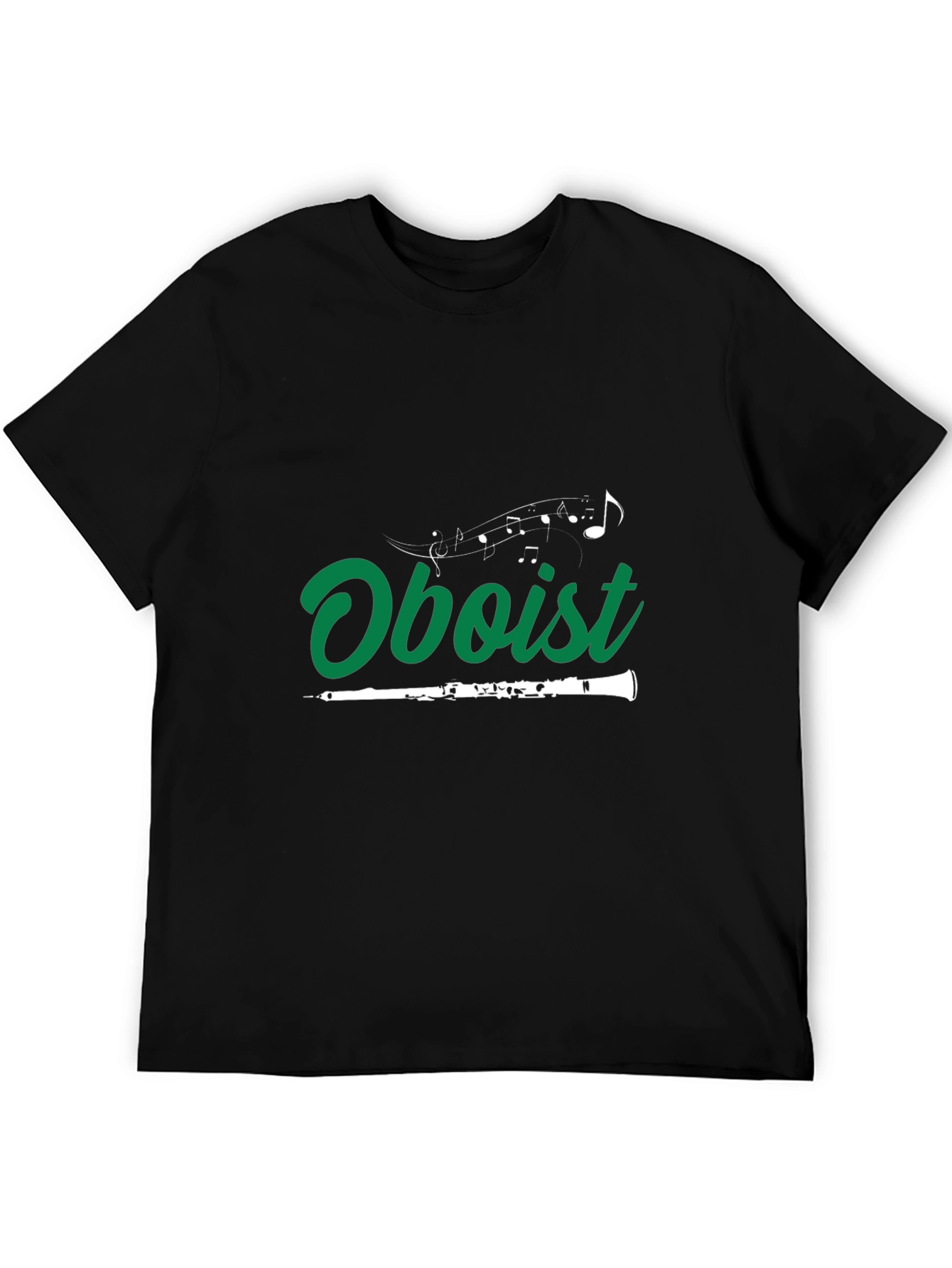 Oboist Music Notes Black T-Shirt
