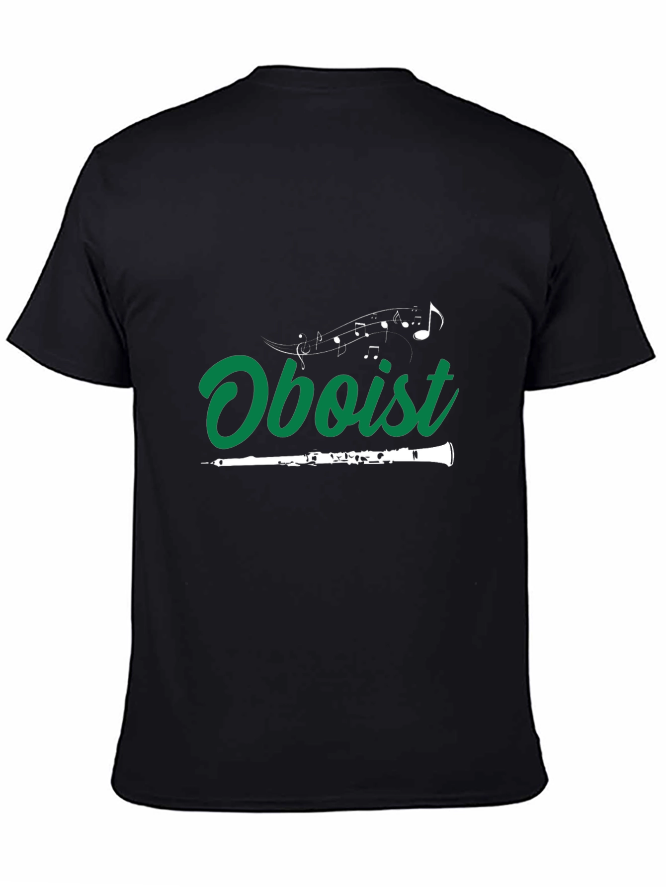 Oboist Music Notes Black T-Shirt
