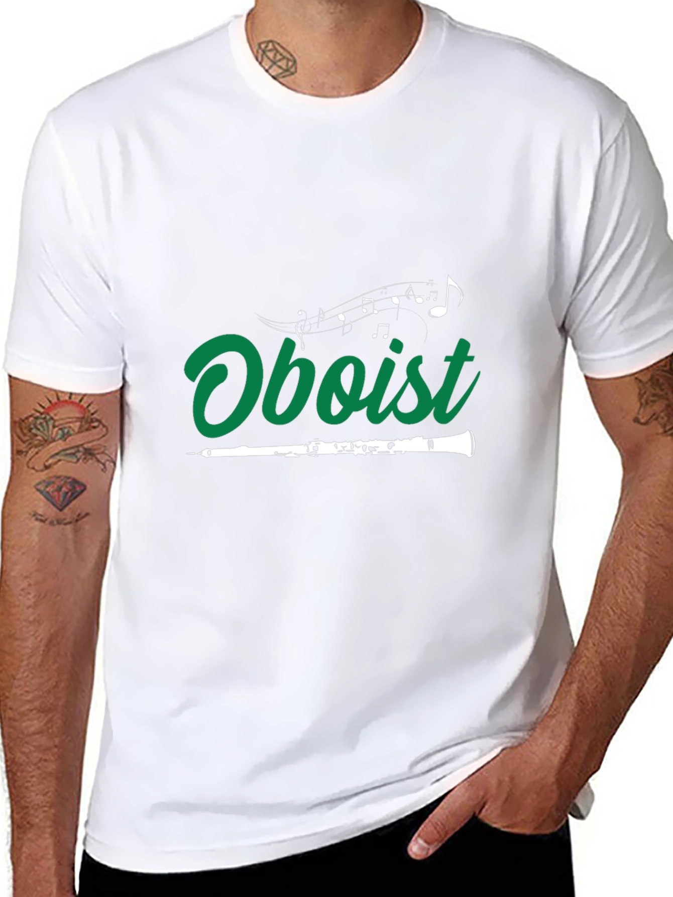 Oboist Music Notes Black T-Shirt