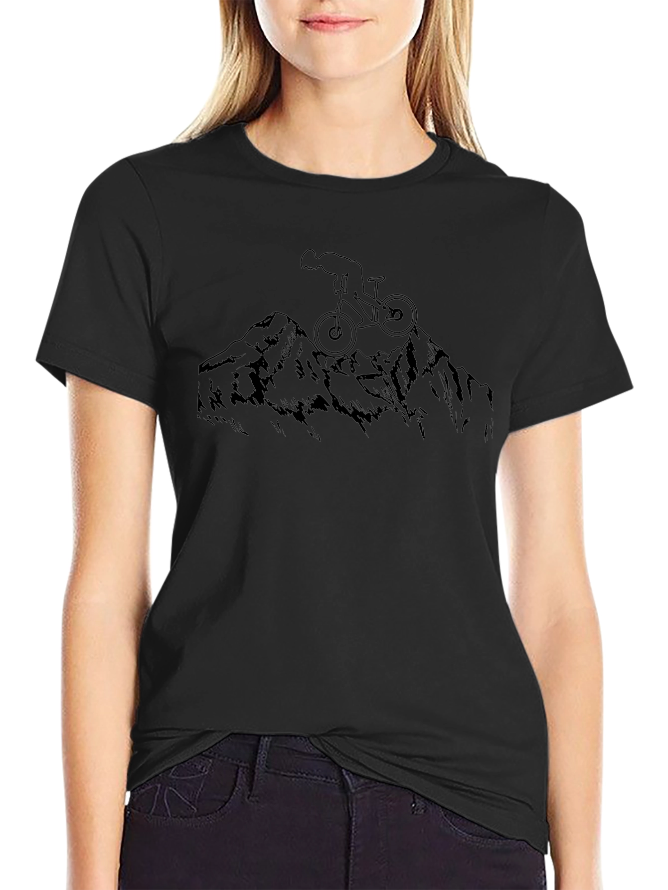 Mountain Biker Graphic Black T-Shirt