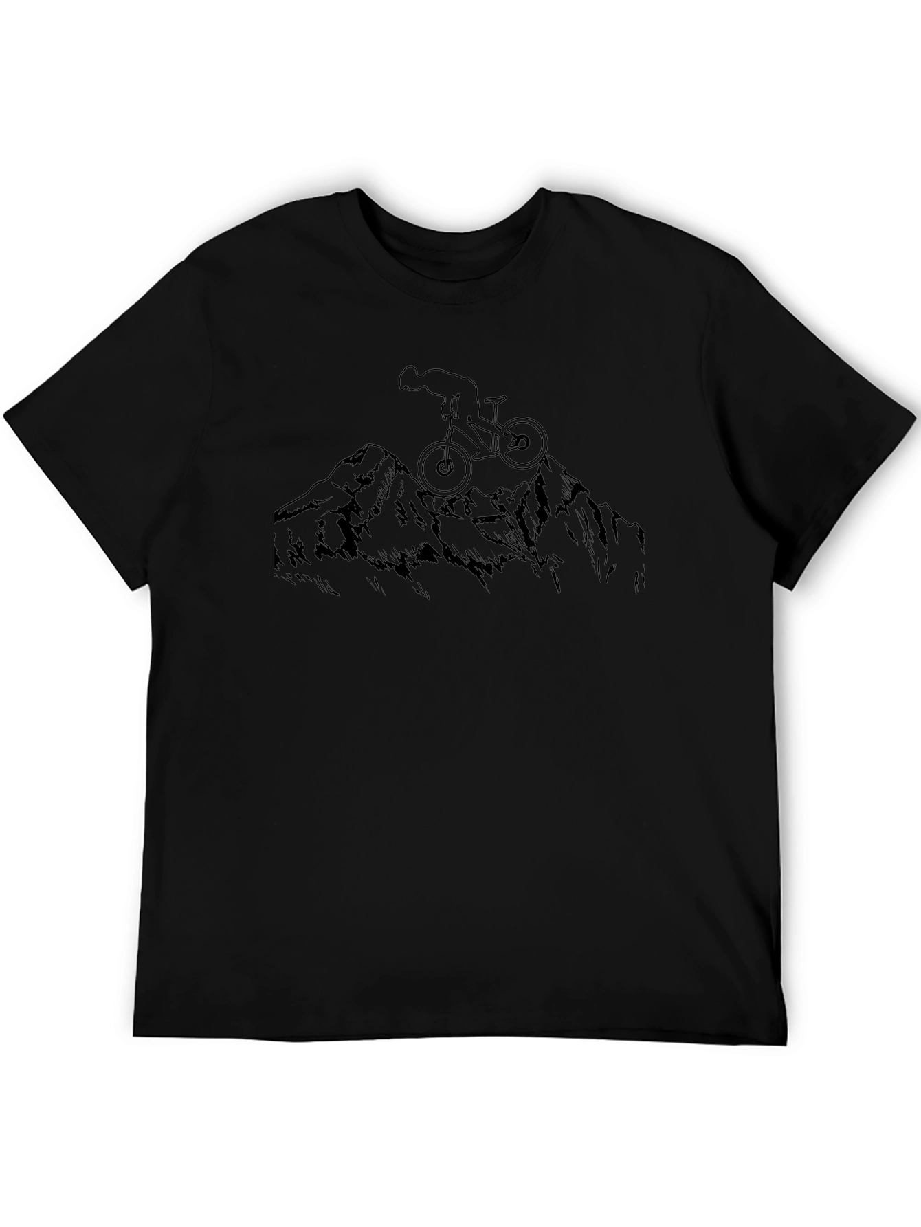 Mountain Biker Graphic Black T-Shirt