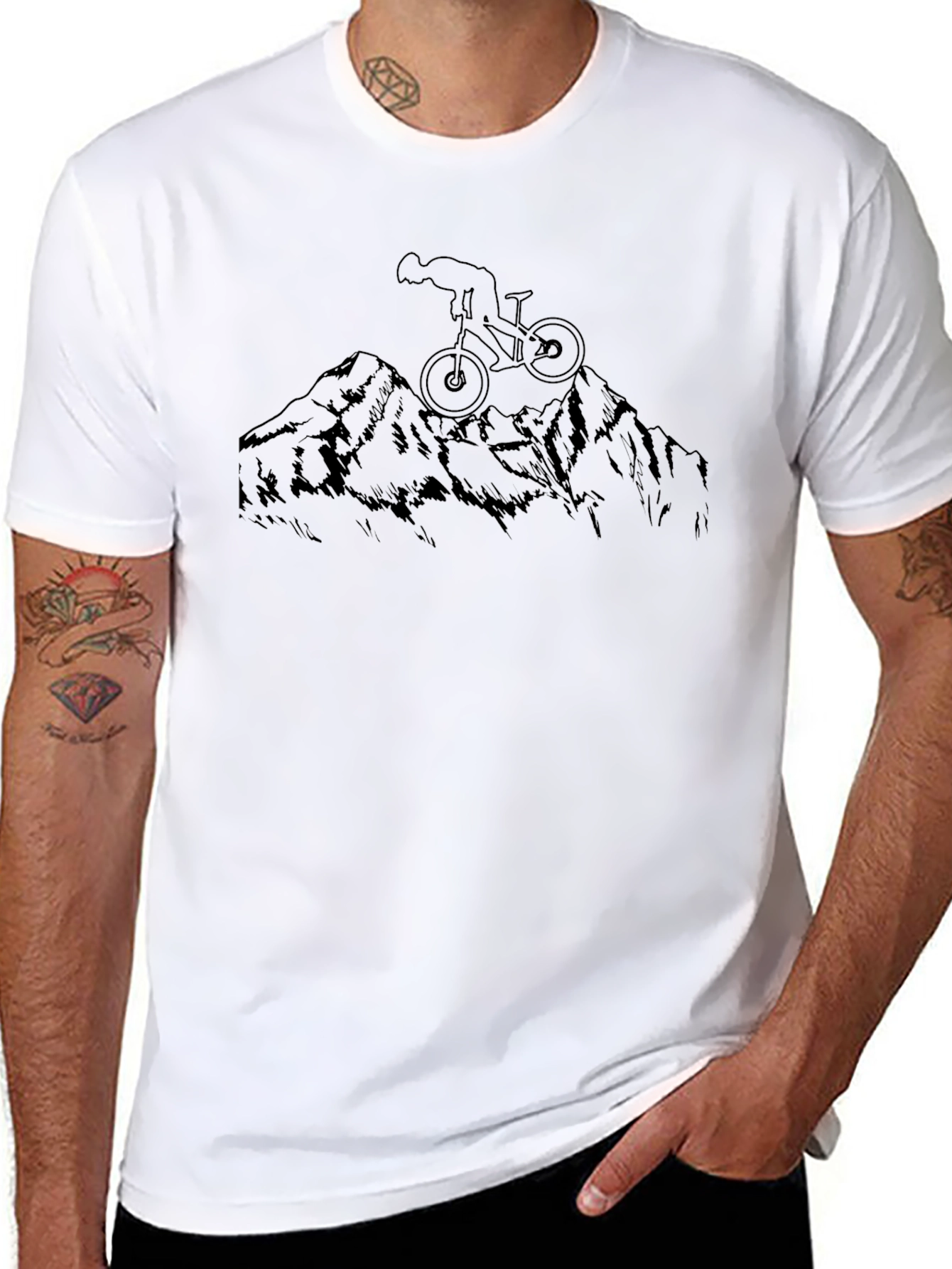 Mountain Biker Graphic Black T-Shirt