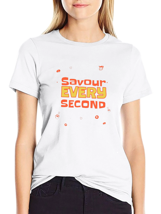 Savour Every Second Graphic Tee - Black