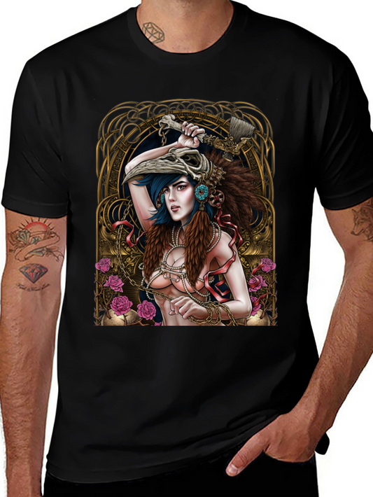 Raven Skull Warrior Black T-Shirt