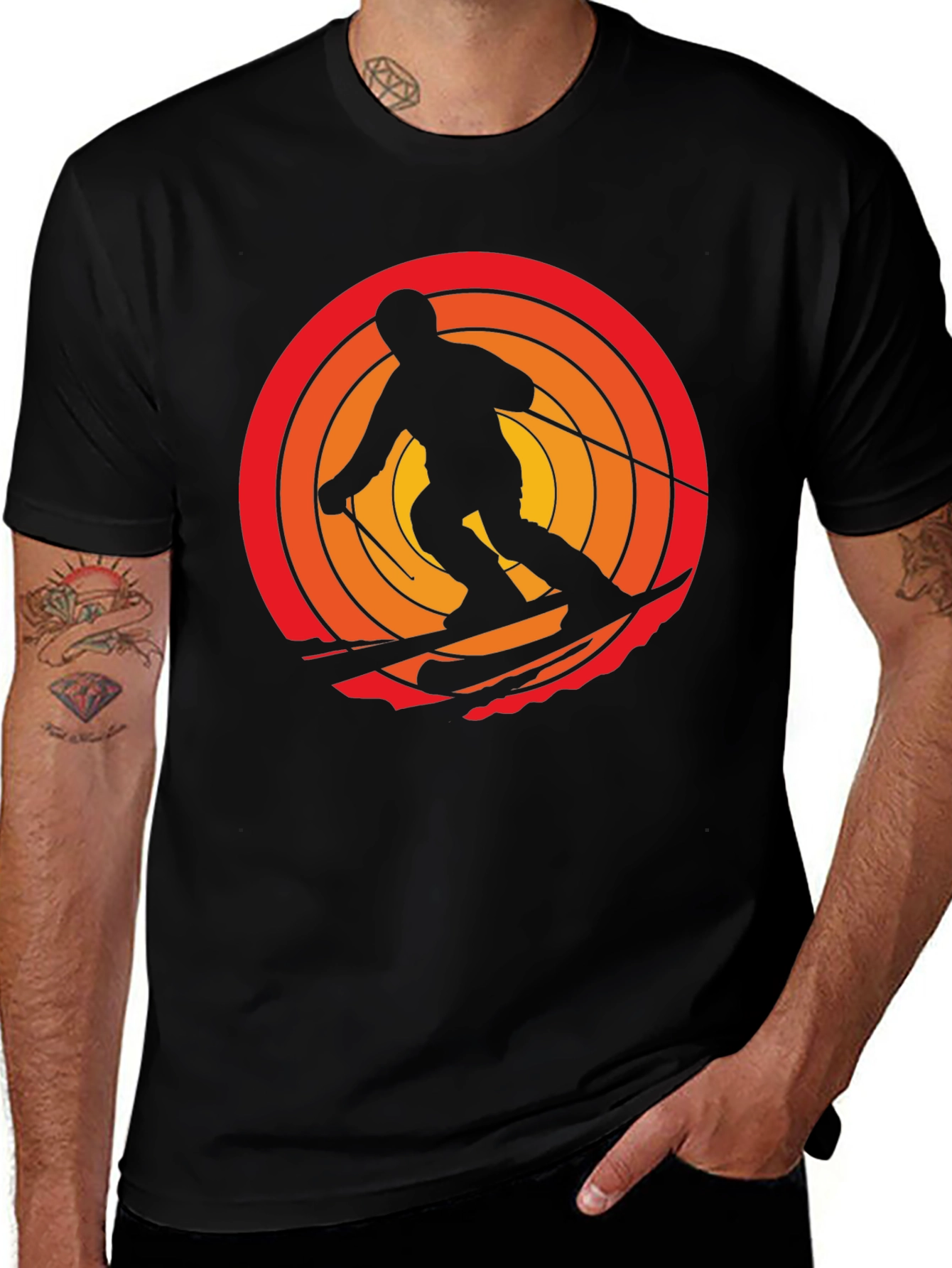 Retro Skiing Graphic Tee