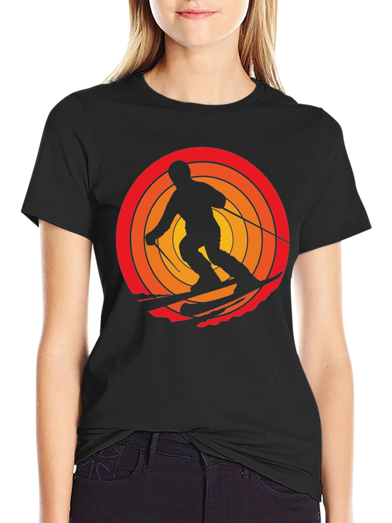 Retro Skiing Graphic Tee