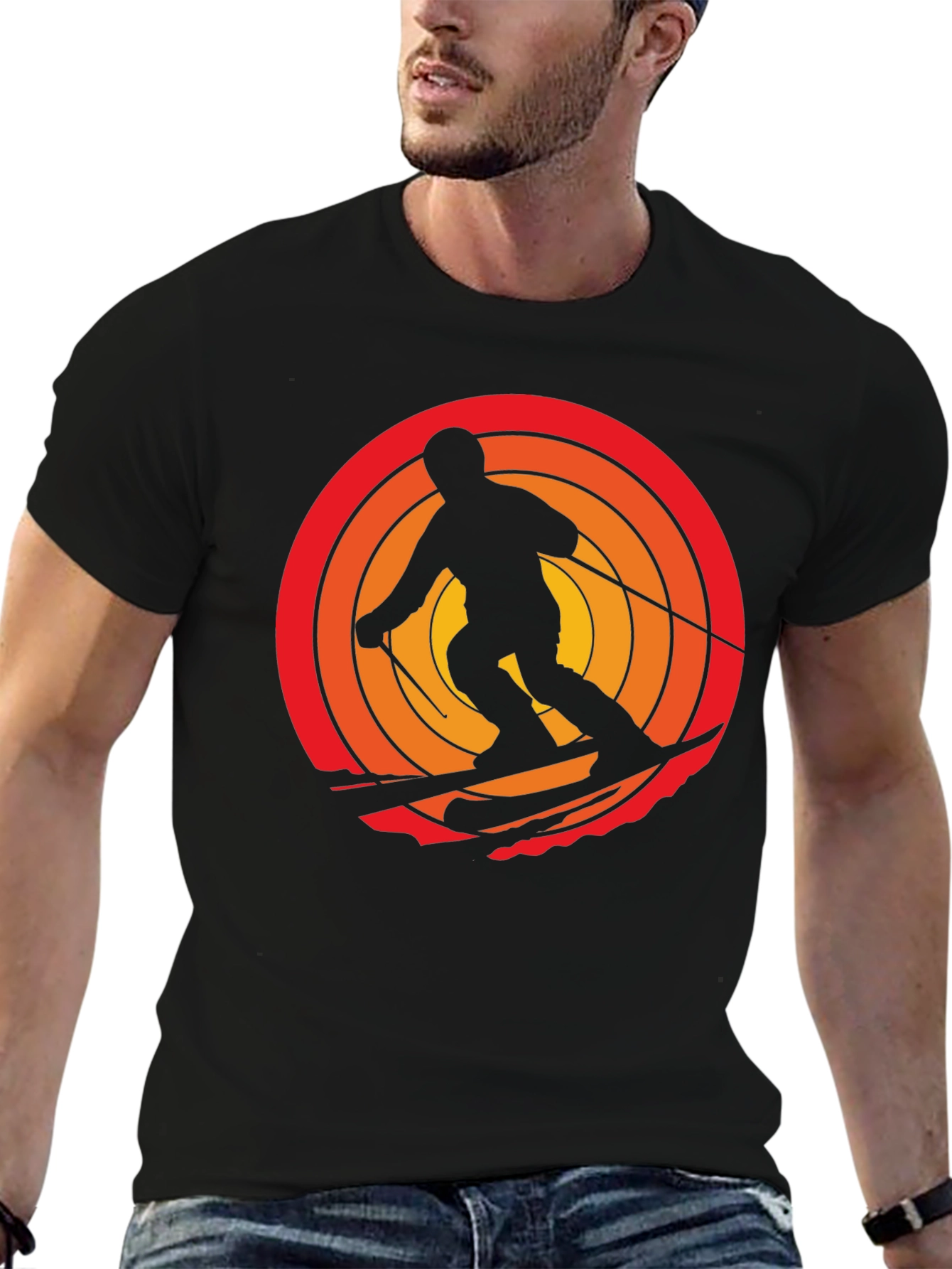 Retro Skiing Graphic Tee