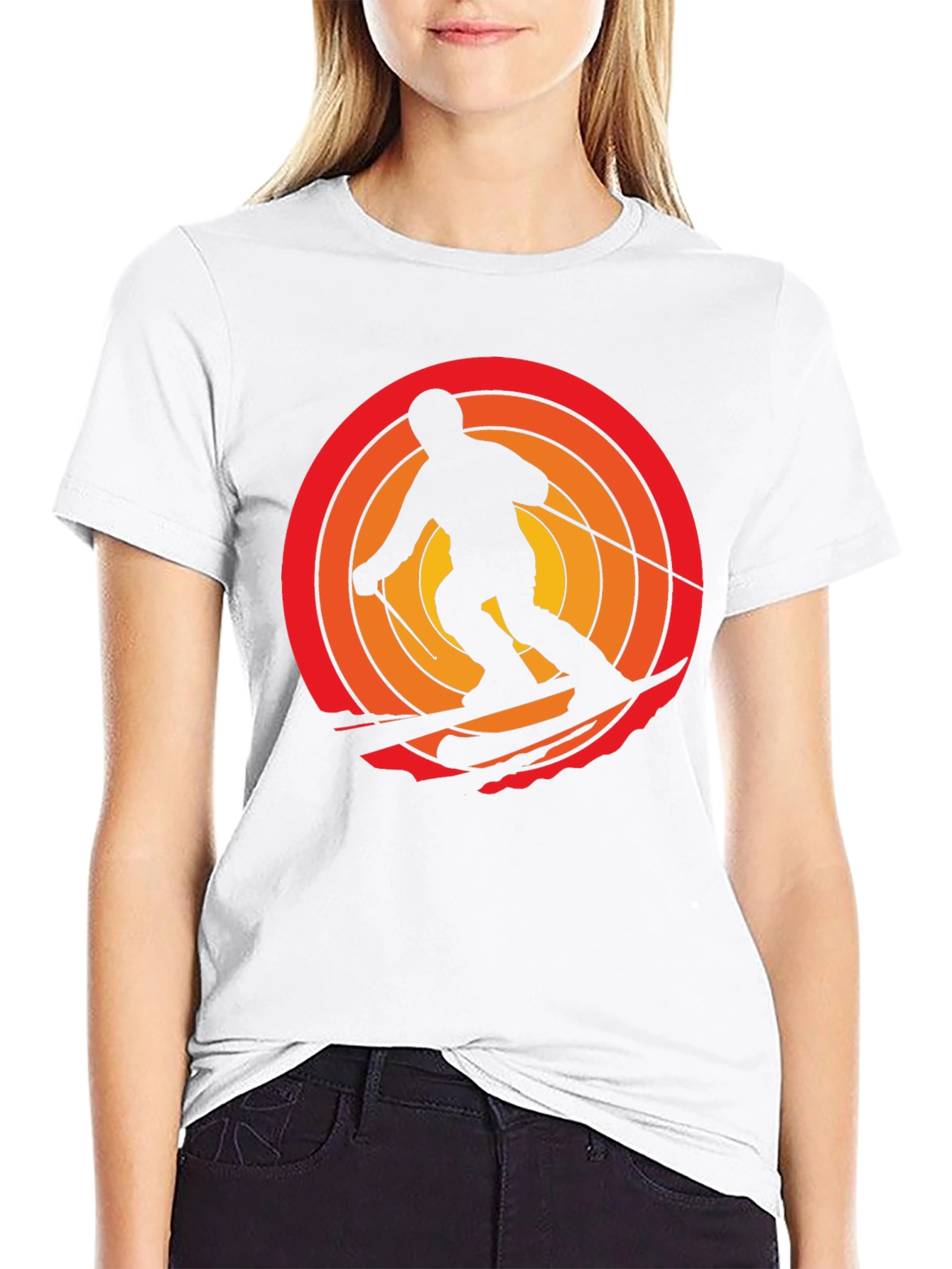 Retro Skiing Graphic Tee