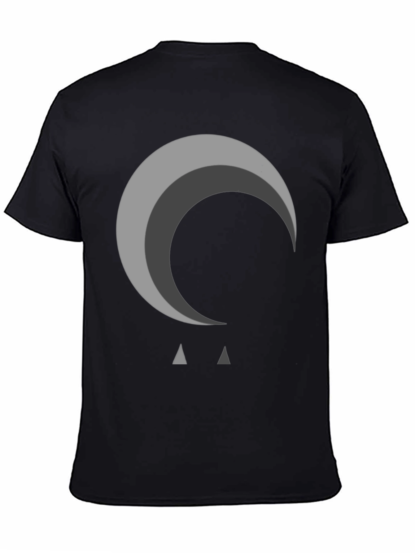 Abstract Moon Graphic Black T-Shirt