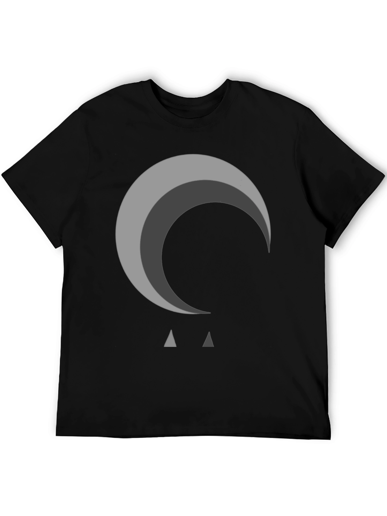 Abstract Moon Graphic Black T-Shirt
