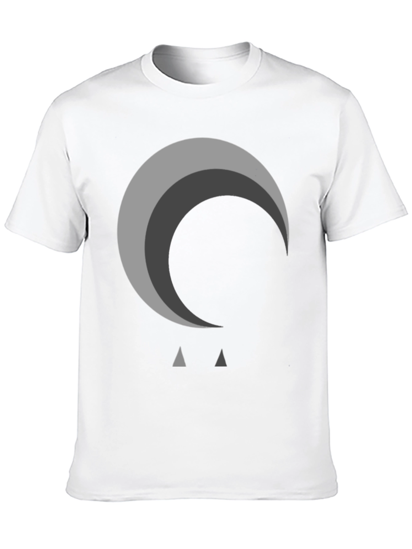 Abstract Moon Graphic Black T-Shirt