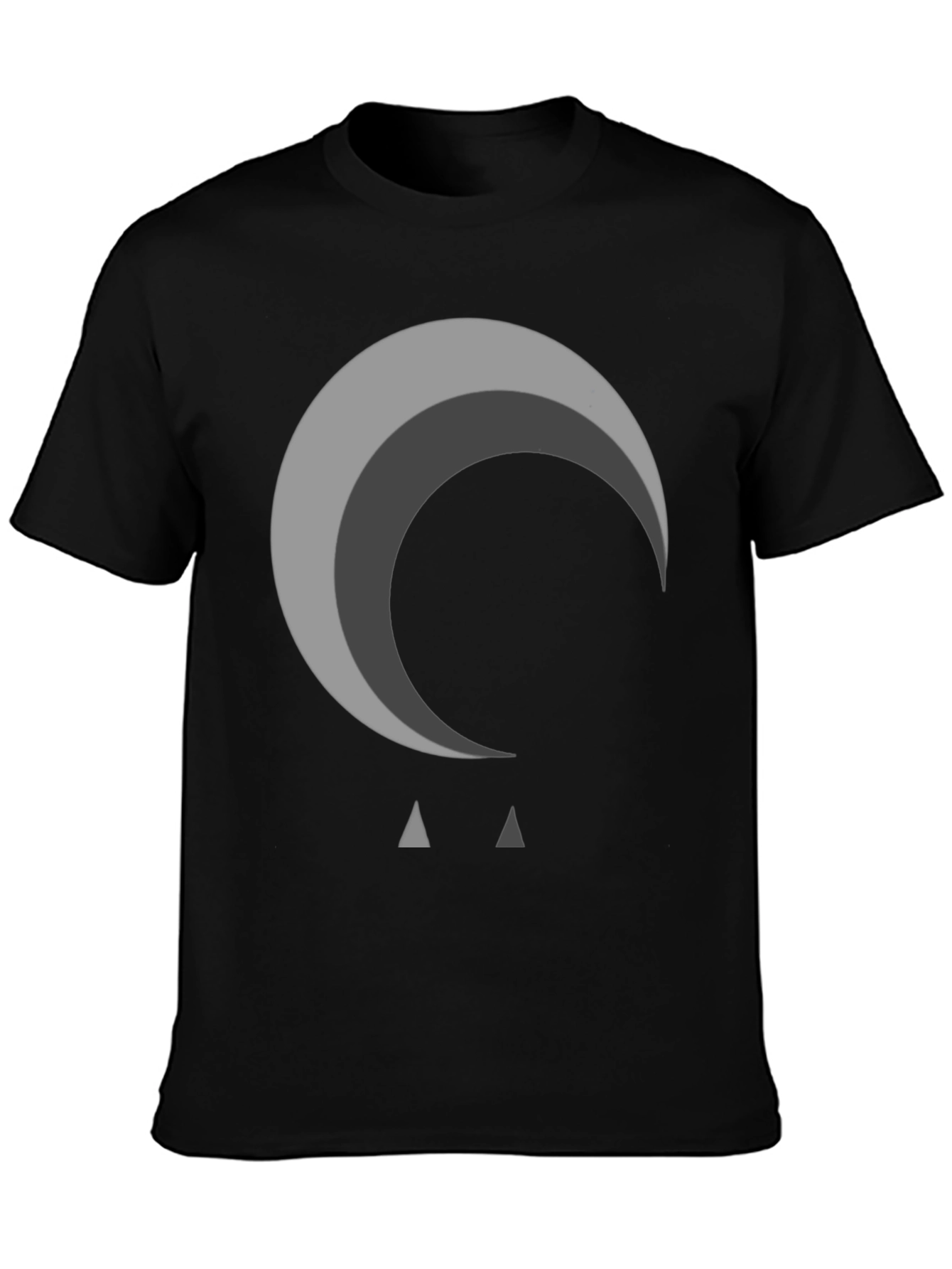 Abstract Moon Graphic Black T-Shirt