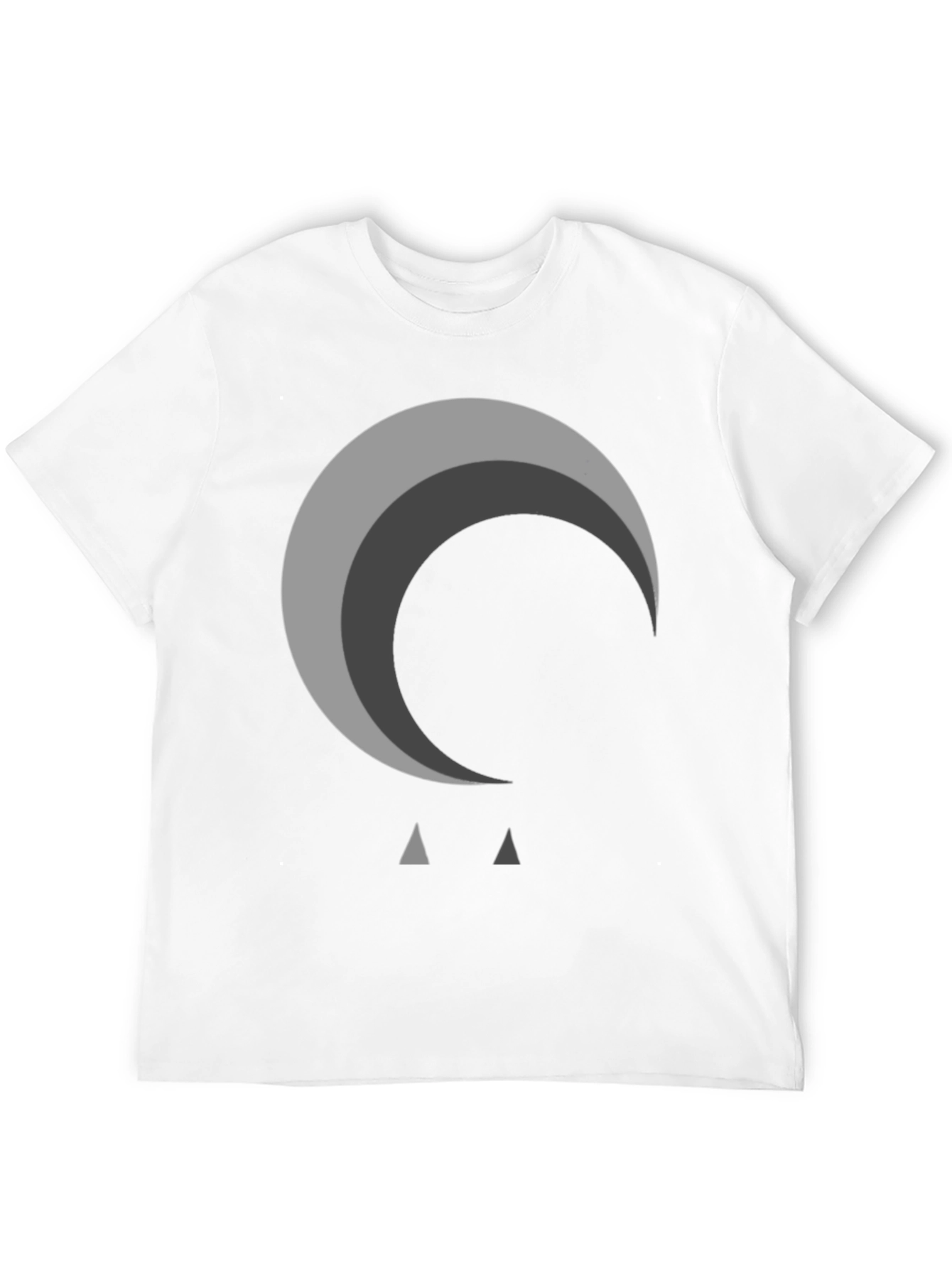 Abstract Moon Graphic Black T-Shirt