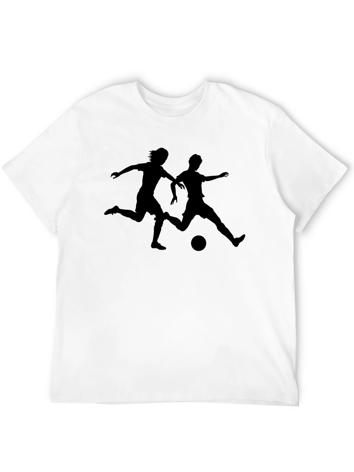 Soccer Players Graphic T-Shirt - Black