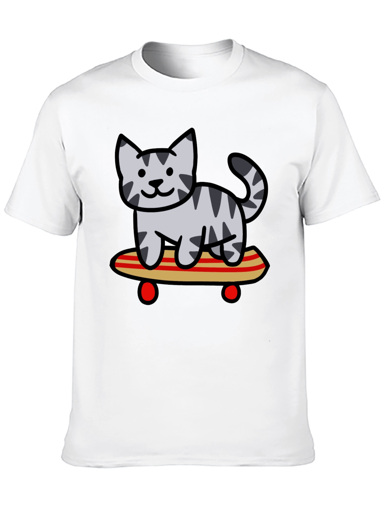 Skateboarding Cat Graphic Tee