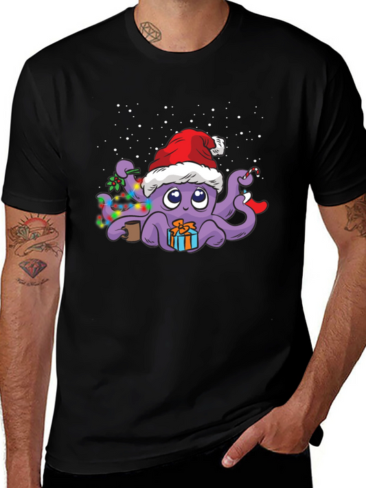 Festive Octopus Christmas T-Shirt