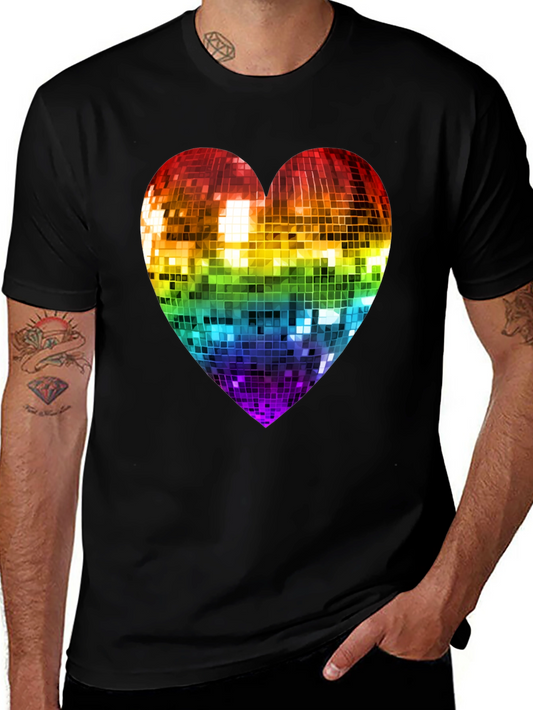 Rainbow Disco Heart T-Shirt