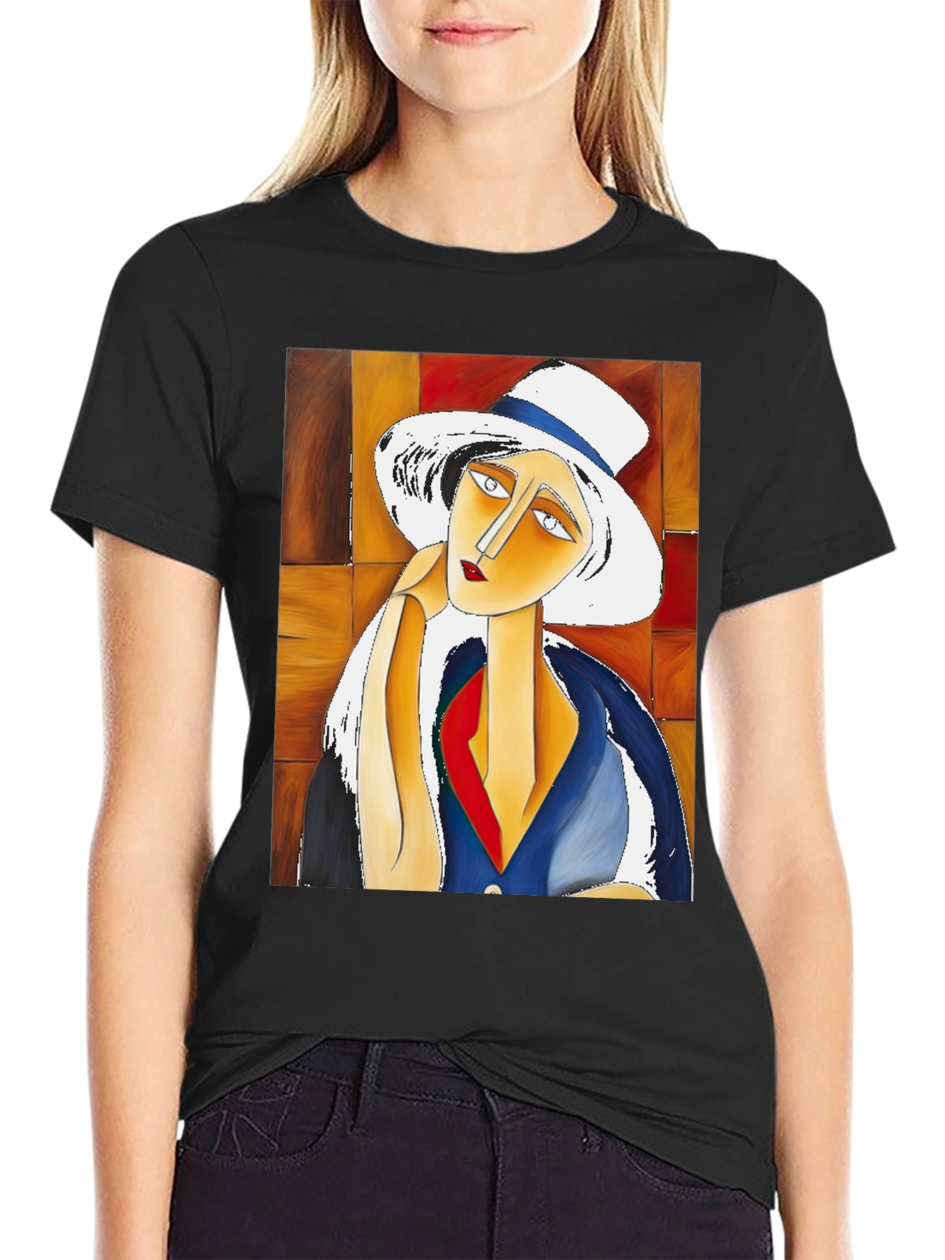 Abstract Art Woman T-Shirt - Unique Graphic Tee