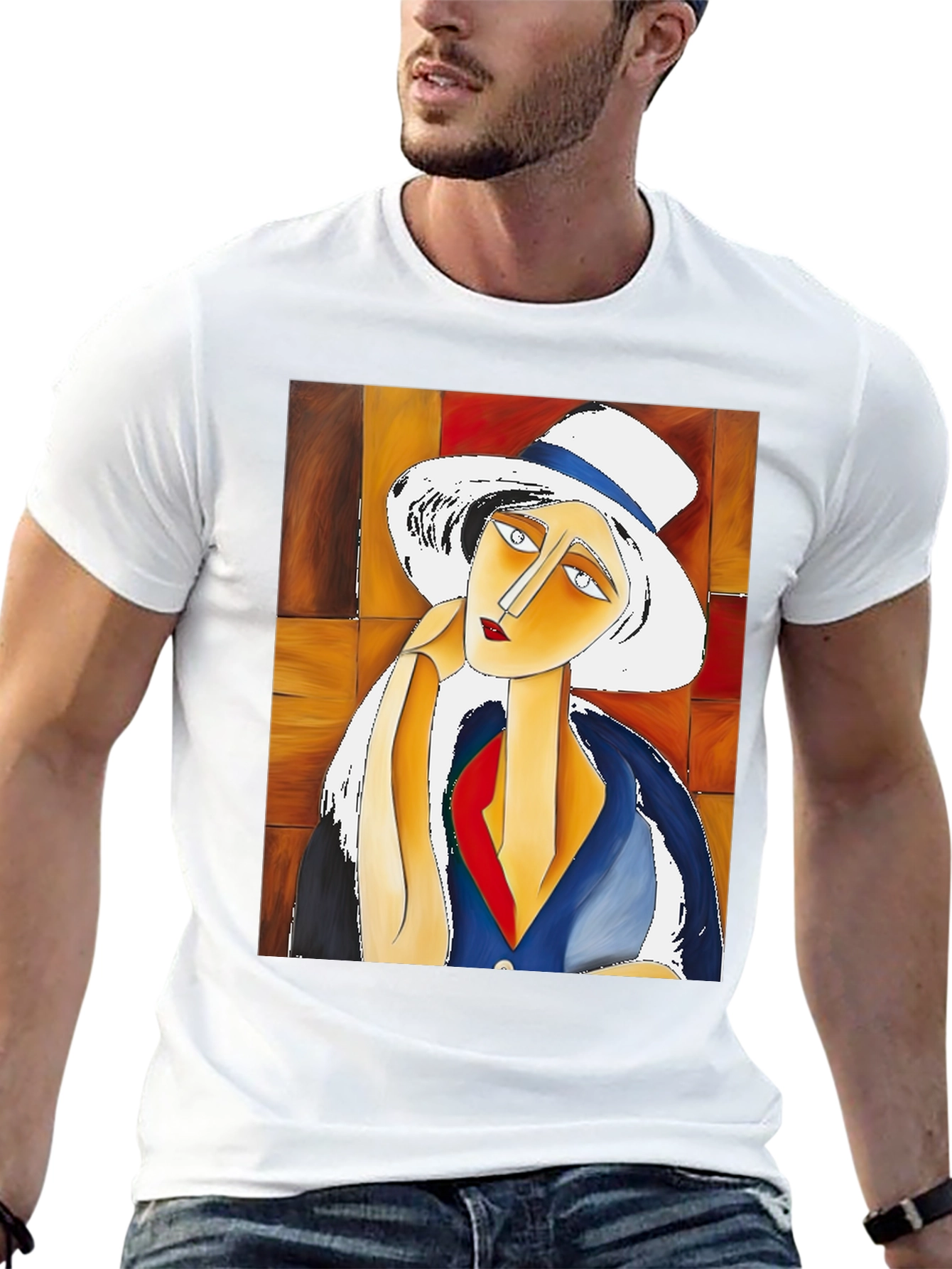 Abstract Art Woman T-Shirt - Unique Graphic Tee
