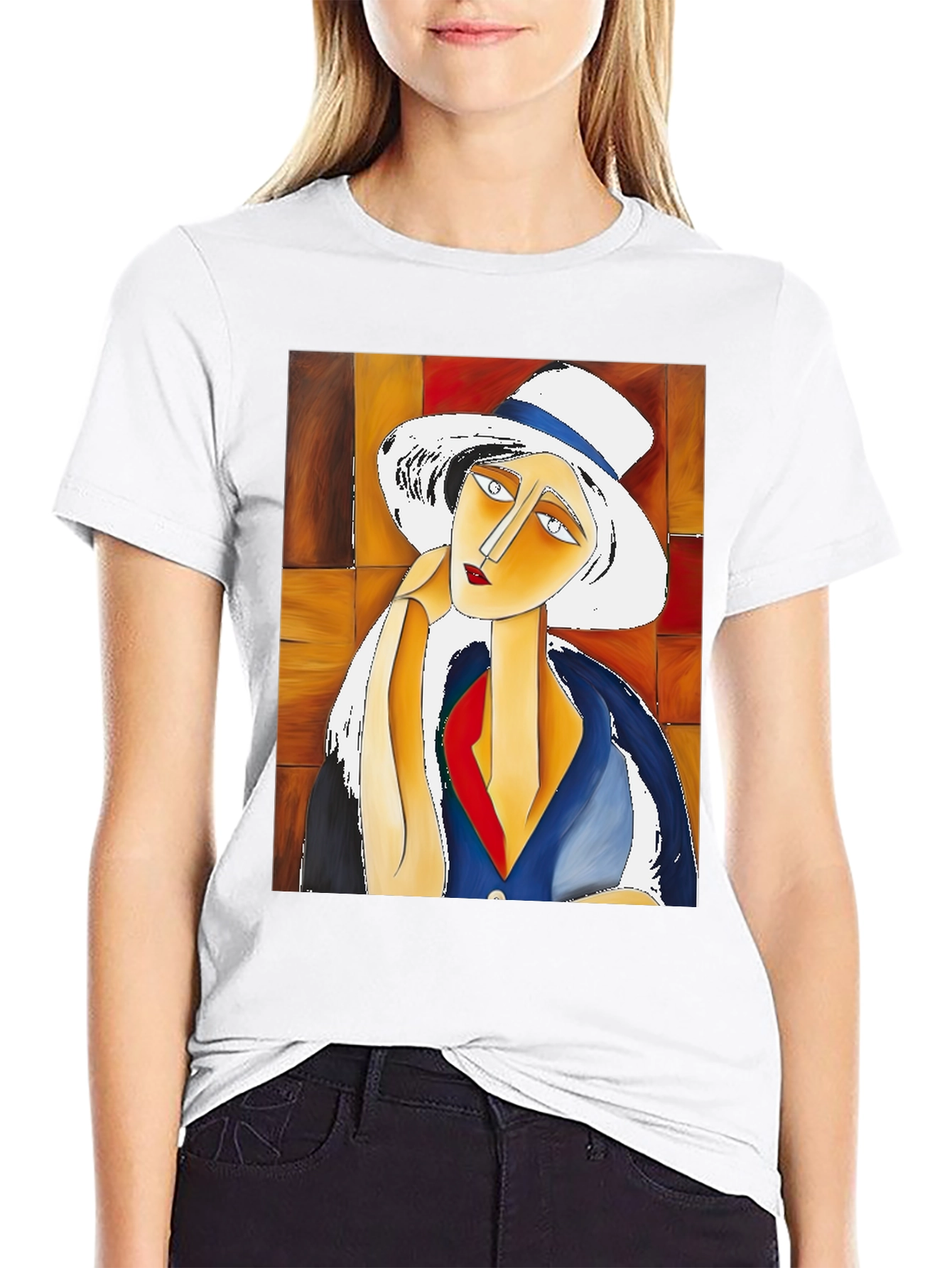 Abstract Art Woman T-Shirt - Unique Graphic Tee