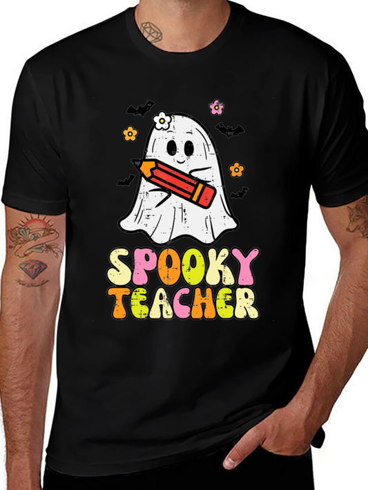 Spooky Teacher Ghost Halloween T-Shirt