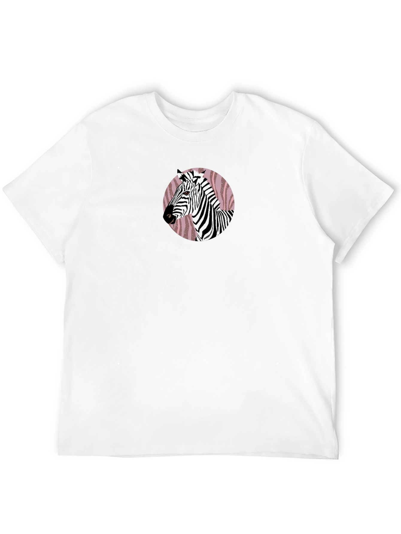 Zebra Graphic Print Crew Neck T-Shirt