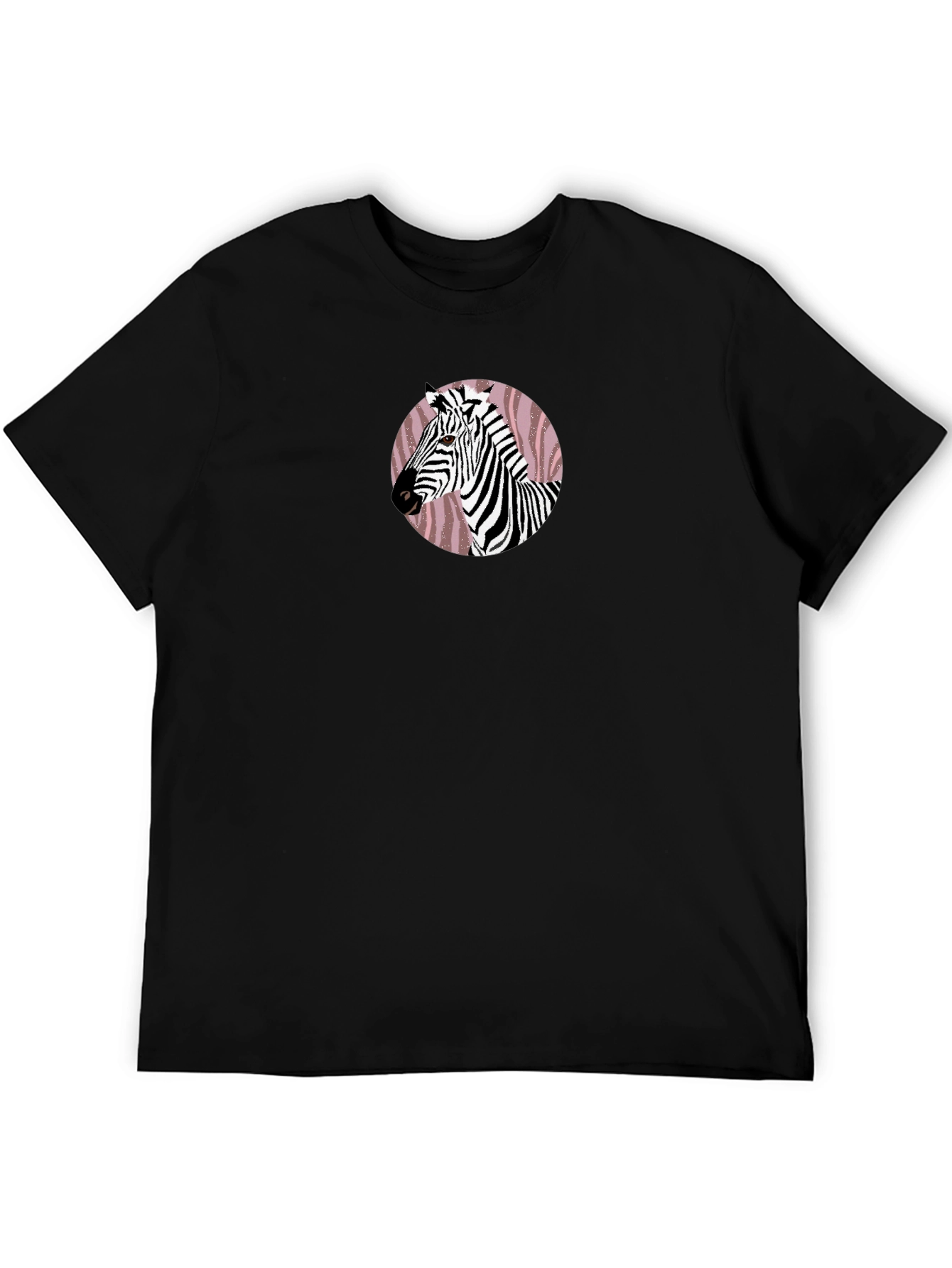 Zebra Graphic Print Crew Neck T-Shirt