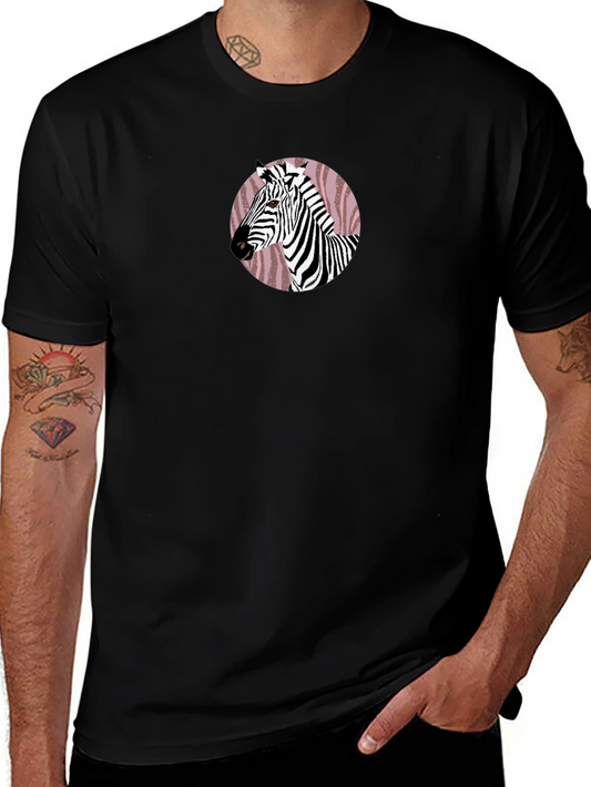 Zebra Graphic Print Crew Neck T-Shirt