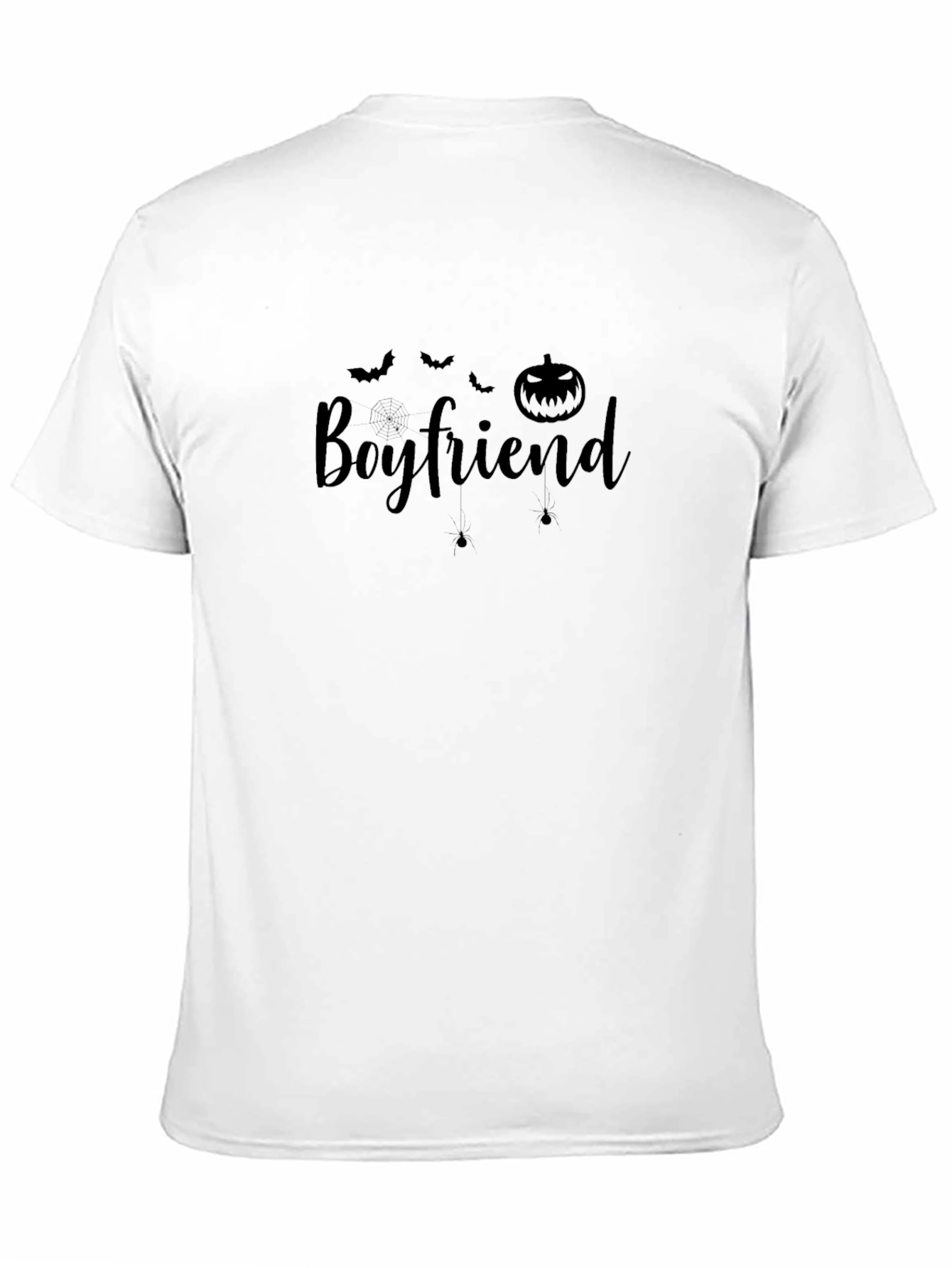 Boyfriend Halloween T-Shirt Pumpkin and Bats Tee
