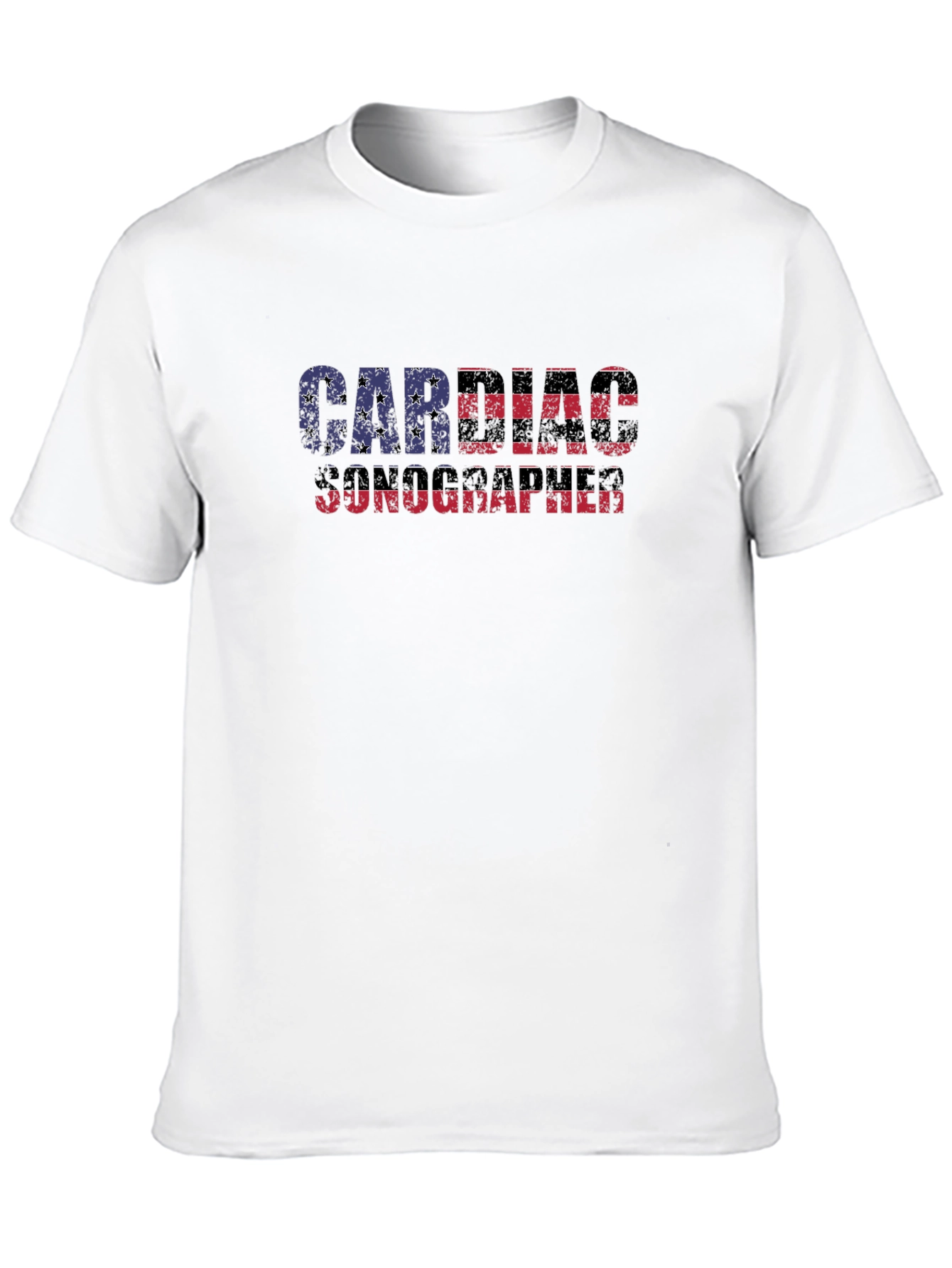 Cardiac Sonographer USA Flag T-Shirt