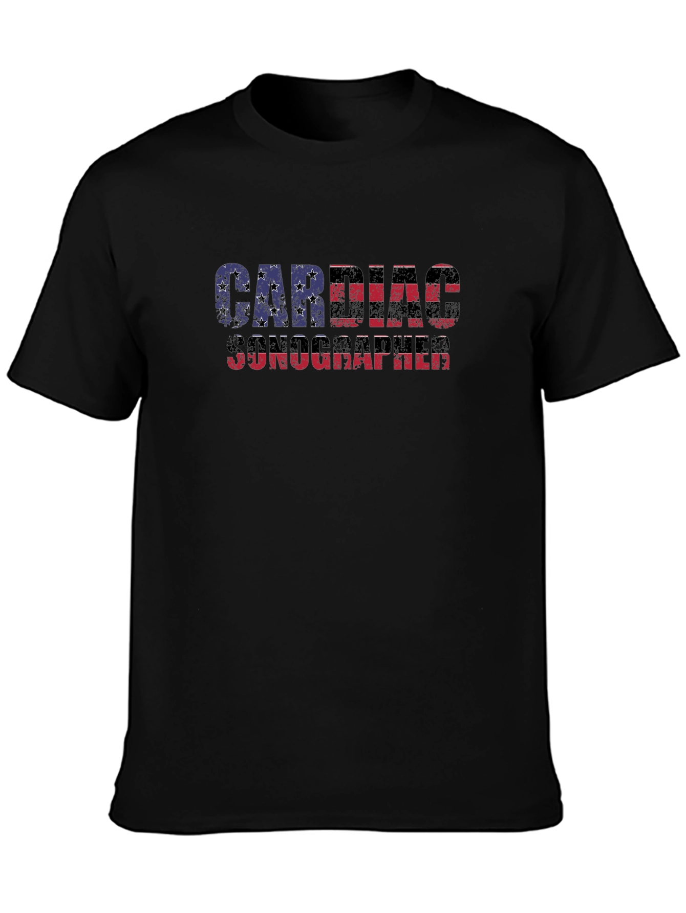 Cardiac Sonographer USA Flag T-Shirt