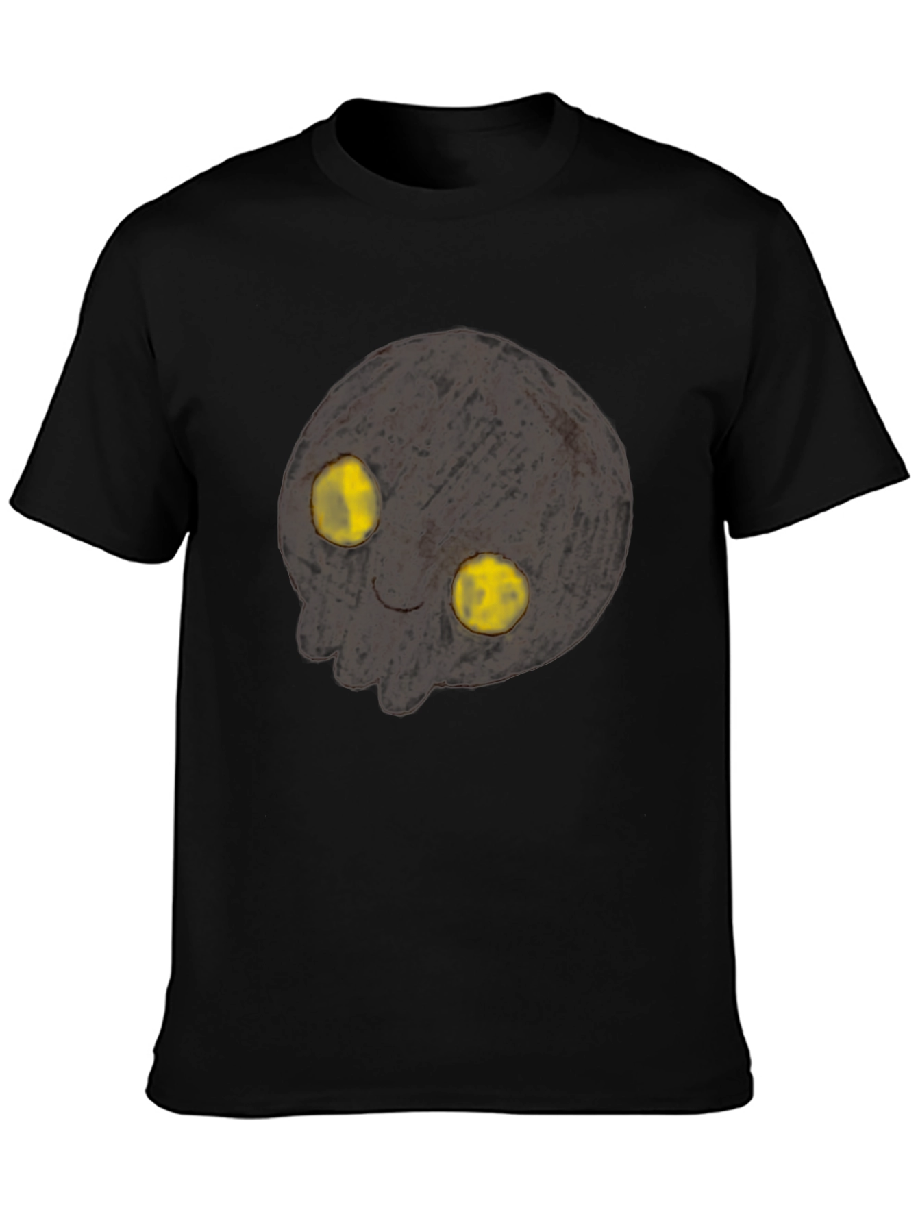Spooky Black T-Shirt with Glowing Eyes Graphic
