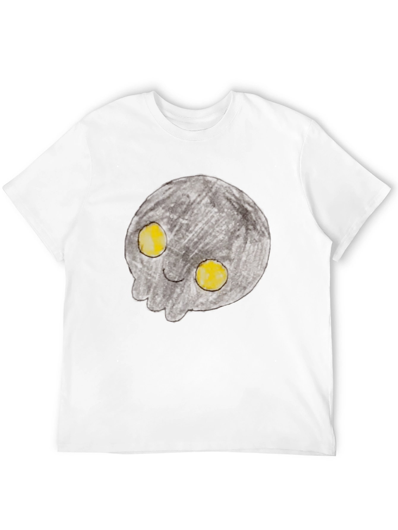 Spooky Black T-Shirt with Glowing Eyes Graphic