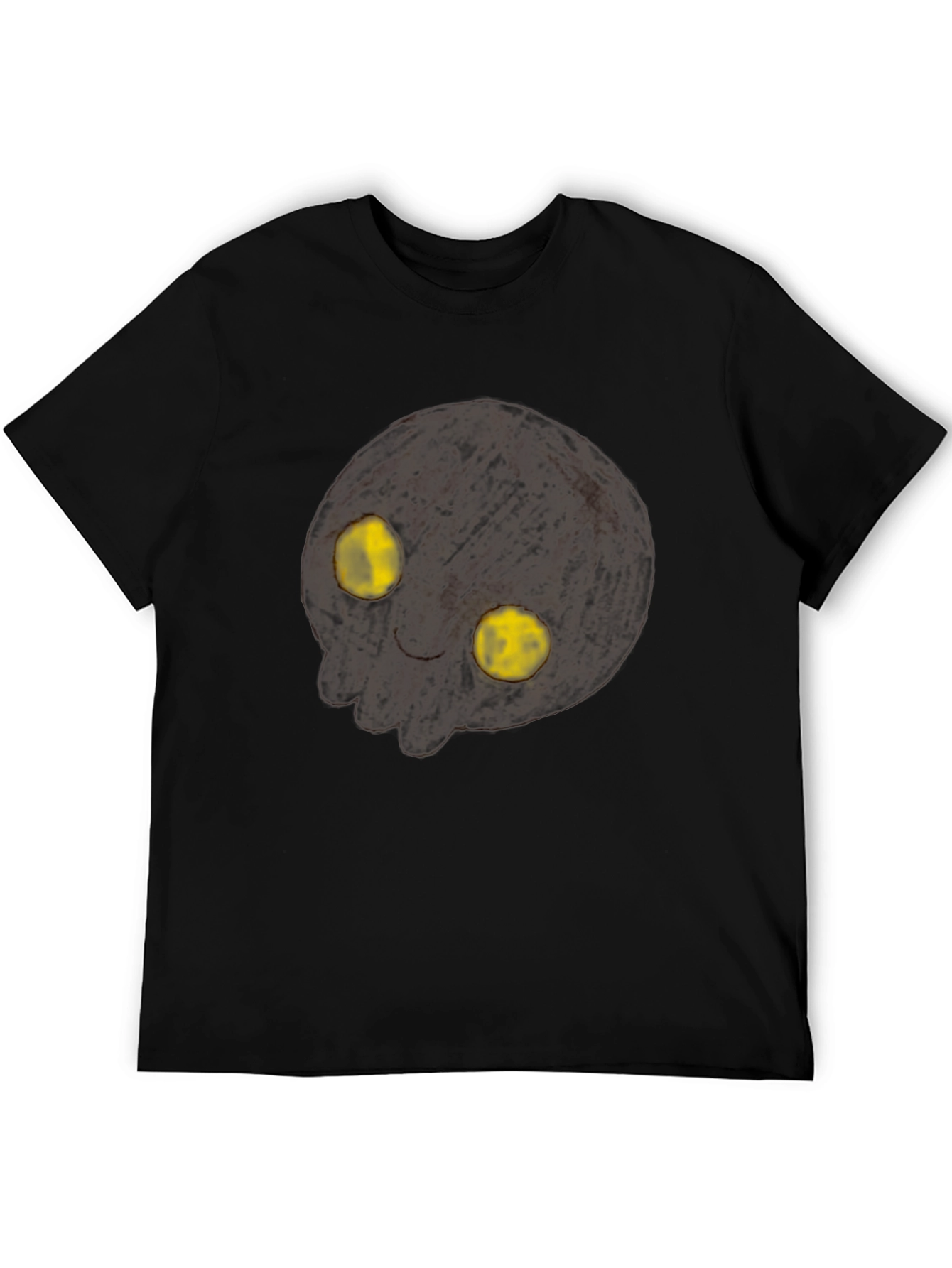 Spooky Black T-Shirt with Glowing Eyes Graphic
