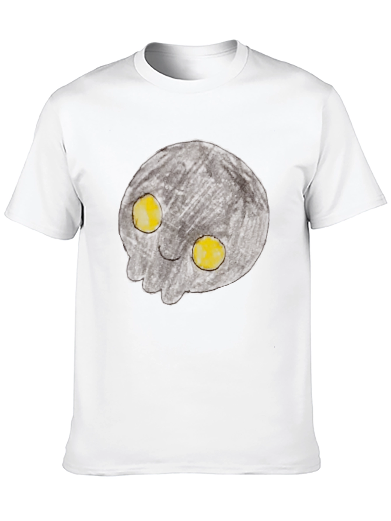 Spooky Black T-Shirt with Glowing Eyes Graphic