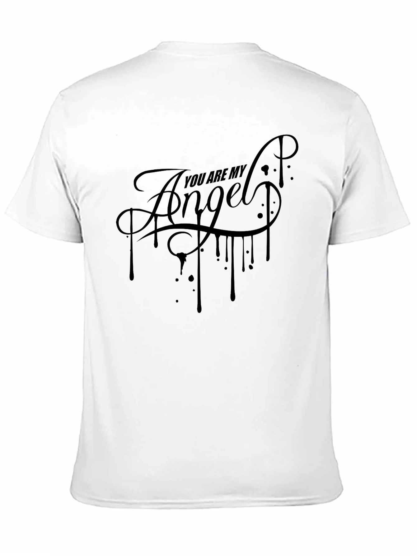 You Are My Angel Graphic Print Mens Black T-Shirt