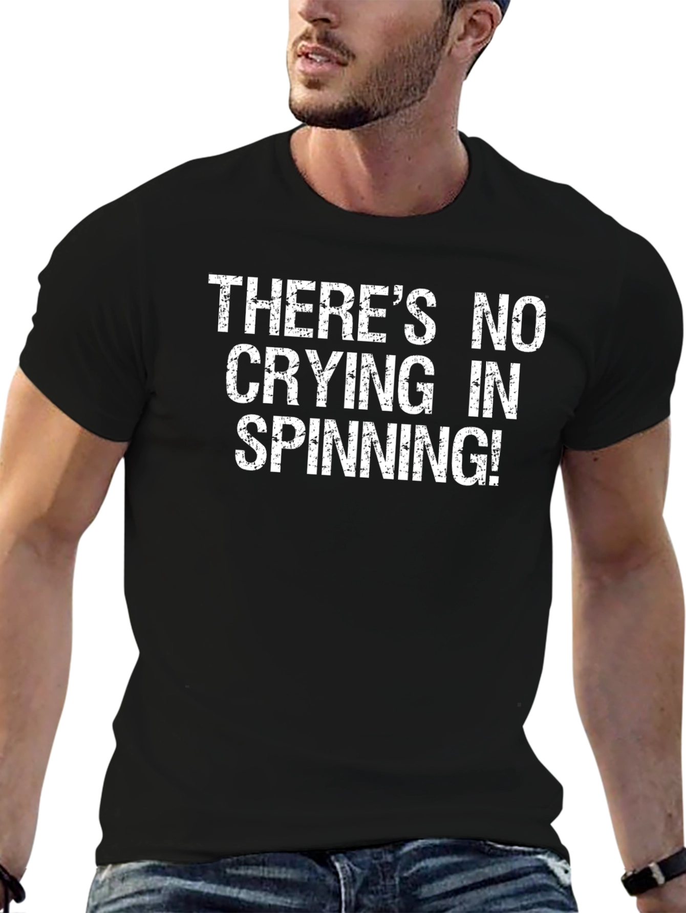 Theres No Crying In Spinning Black T-Shirt