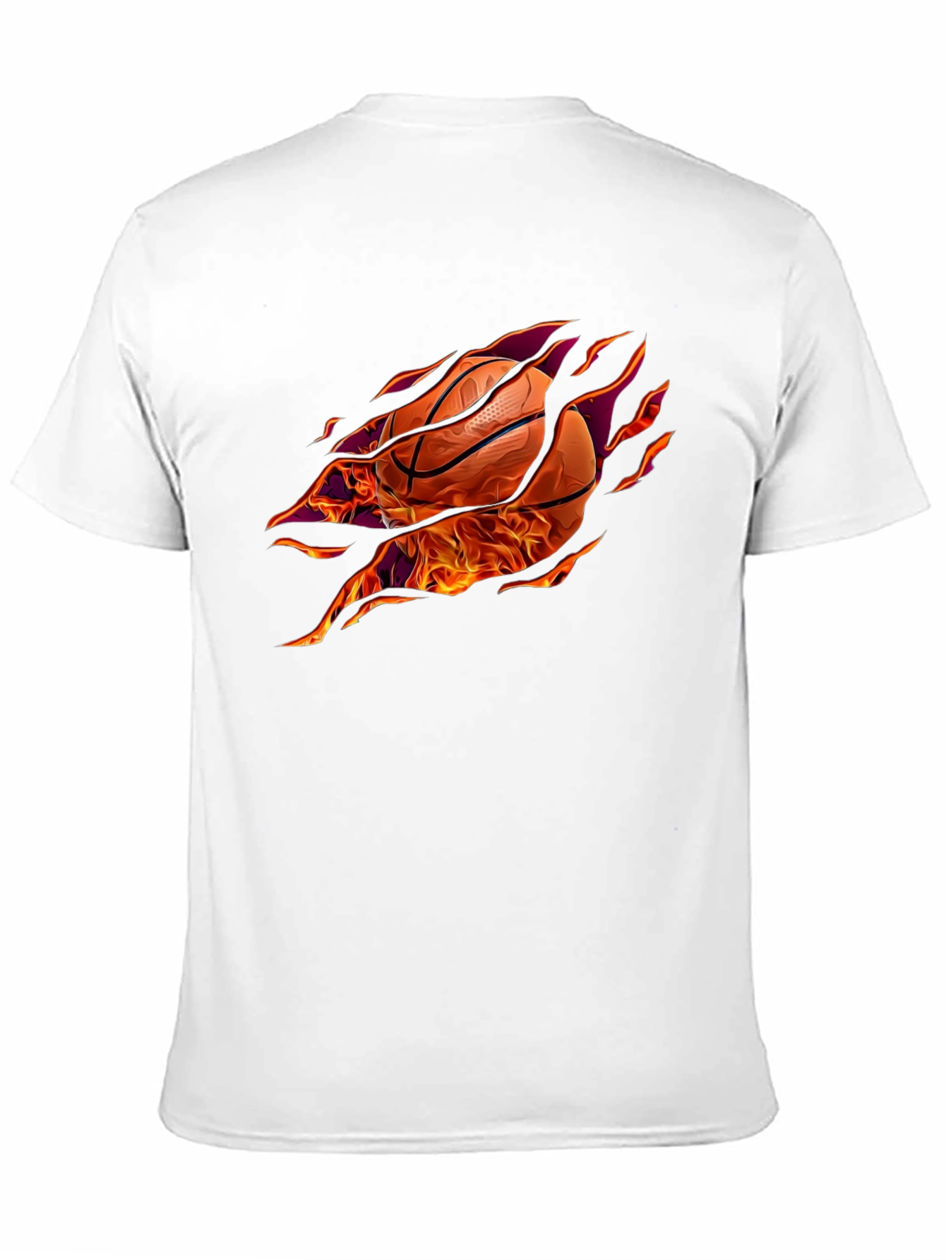 Fiery Basketball Graphic T-Shirt